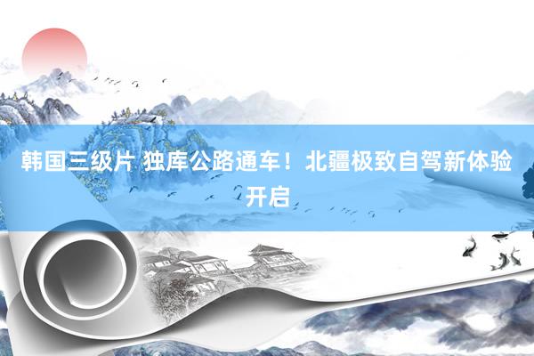 韩国三级片 独库公路通车!北疆极致自驾新体验开启