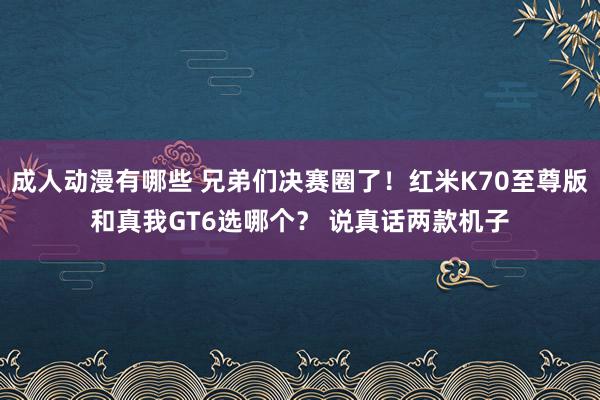 成人动漫有哪些 兄弟们决赛圈了!红米K70至尊版和真我GT6选哪个? 说真话两款机子